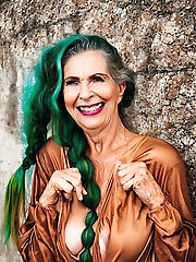 Grannys Naked Pictures: 70 Years Old with Bright Green Hair