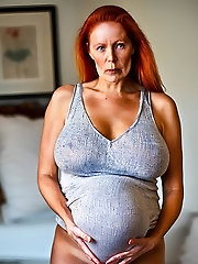 Shy Old Naked Pregnant Female Cyborg With Large Breasts