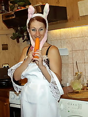 Juicy grandmother is revealing her breasts