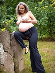 Nud Granny Pic - 70 Y.O. Pregnant and Seductive Finnish Brunette with Crimped Hair