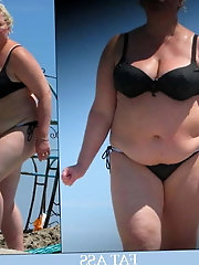 Best Fat Granny and Milf beach voyeur pt 6