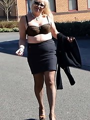 Naughty grannies flashing their sexy bras